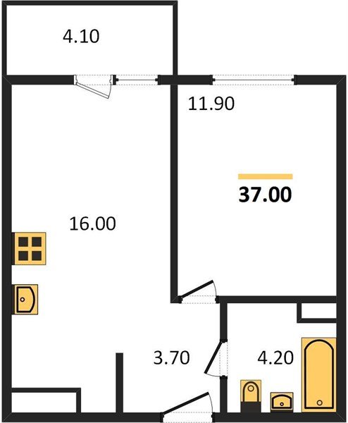 Фото №1: 1-комнатная квартира 37 м² - Краснодар, жилой комплекс Улыбка, мкр. Прикубанский внутригородской округ, ул. имени Героя Георгия Бочарникова, 2к1