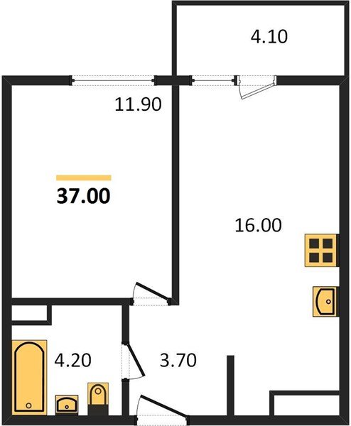 Фото №1: 1-комнатная квартира 37 м² - Краснодар, жилой комплекс Улыбка, мкр. Прикубанский внутригородской округ, ул. имени Героя Георгия Бочарникова, 2к1