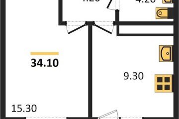 Фото №1: 1-комнатная квартира 33 м² - Краснодар, мкр. Прикубанский внутригородской округ, ул. имени Героя Георгия Бочарникова, 2к1