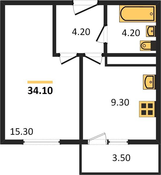 Фото №1: 1-комнатная квартира 33 м² - Краснодар, жилой комплекс Улыбка, мкр. Прикубанский внутригородской округ, ул. имени Героя Георгия Бочарникова, 2к1