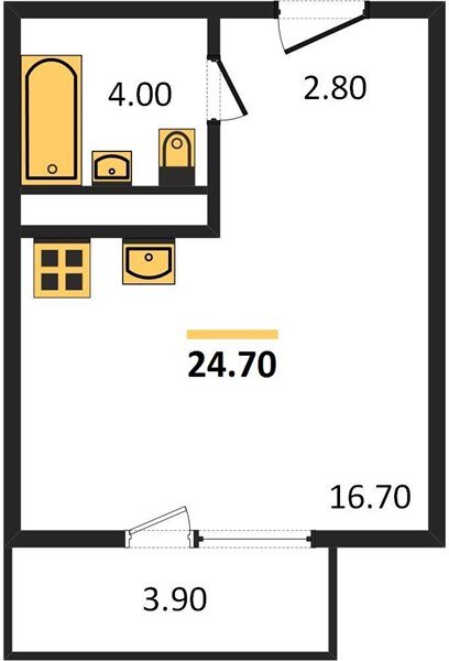 Фото №1: Студия 24 м² - Краснодар, жилой комплекс Улыбка, мкр. Прикубанский внутригородской округ, ул. имени Героя Георгия Бочарникова, 2к1