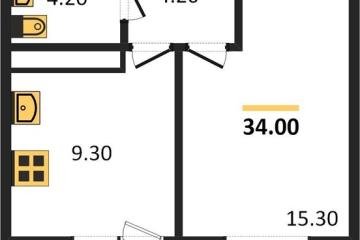 Фото №1: 1-комнатная квартира 34 м² - Краснодар, мкр. Прикубанский внутригородской округ, ул. имени Героя Георгия Бочарникова, 2к1