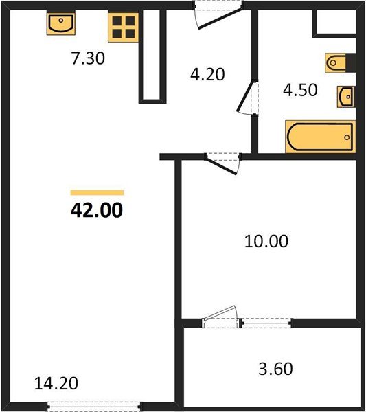 Фото №1: 1-комнатная квартира 45 м² - Краснодар, Прикубанский внутригородской округ, мкр. жилой комплекс Югге