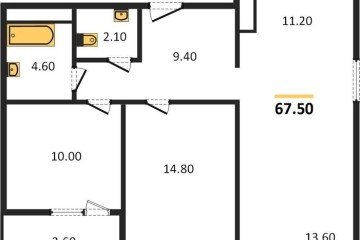 Фото №1: 2-комнатная квартира 69 м² - Краснодар, мкр. жилой комплекс Югге, 
