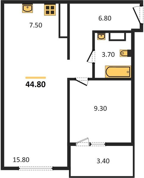 Фото №1: 1-комнатная квартира 47 м² - Краснодар, Прикубанский внутригородской округ, мкр. жилой комплекс Югге