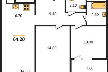 Фото №1: 2-комнатная квартира 66 м² - Краснодар, мкр. жилой комплекс Югге, 