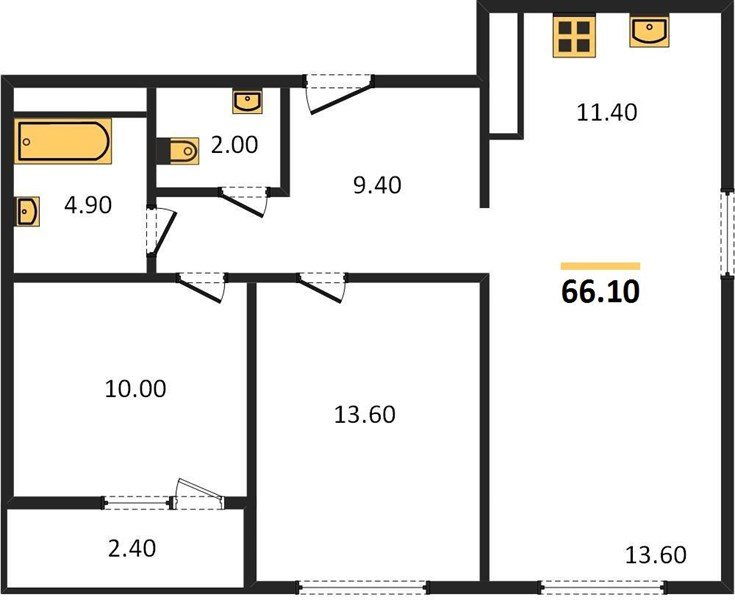 Фото №1: 2-комнатная квартира 67 м² - Краснодар, Прикубанский внутригородской округ, мкр. жилой комплекс Югге