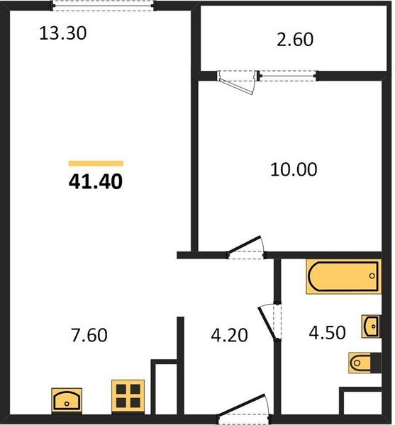 Фото №1: 1-комнатная квартира 43 м² - Краснодар, Прикубанский внутригородской округ, мкр. жилой комплекс Югге