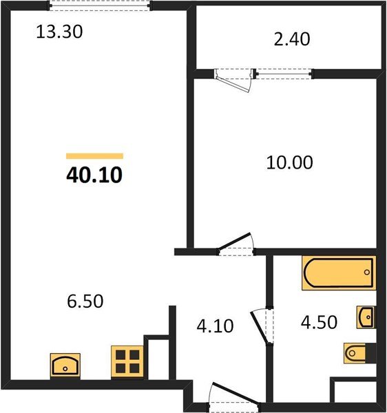 Фото №1: 1-комнатная квартира 41 м² - Краснодар, Прикубанский внутригородской округ, мкр. жилой комплекс Югге