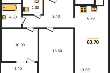 Фото №1: 2-комнатная квартира 63 м² - Краснодар, мкр. жилой комплекс Югге, 