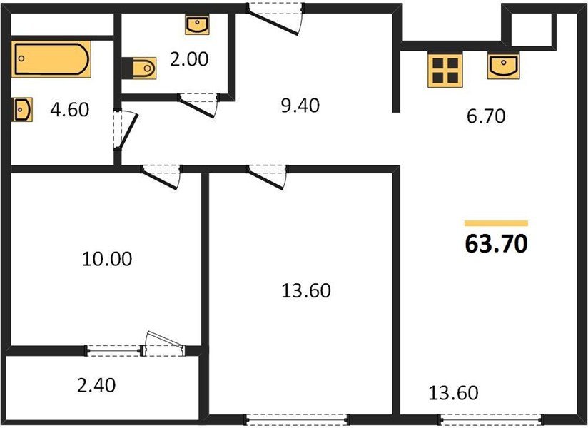 Фото №1: 2-комнатная квартира 63 м² - Краснодар, Прикубанский внутригородской округ, мкр. жилой комплекс Югге