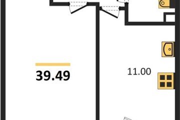 Фото №1: 1-комнатная квартира 41 м² - Берёзовый, мкр. Витаминкомбинат, ул. Целиноградская, 2Ик2