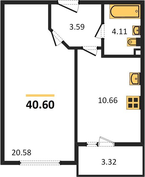Фото №1: 1-комнатная квартира 42 м² - Берёзовый, Прикубанский внутригородской округ, жилой комплекс Огурцы, мкр. Витаминкомбинат, ул. Целиноградская, 2Ик2