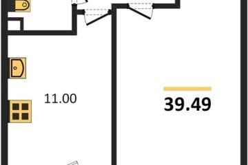 Фото №1: 1-комнатная квартира 41 м² - Берёзовый, мкр. Витаминкомбинат, ул. Целиноградская, 2Ик2