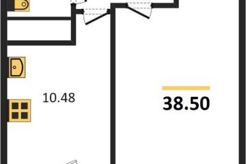 Фото №1: 1-комнатная квартира 41 м² - Берёзовый, мкр. Витаминкомбинат, ул. Целиноградская, 2Ик2