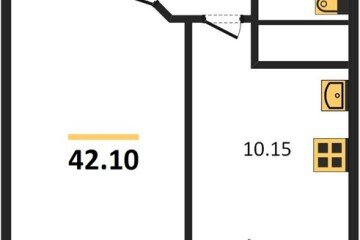 Фото №1: 1-комнатная квартира 42 м² - Берёзовый, мкр. Витаминкомбинат, ул. Целиноградская, 2Ик2