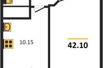 Фото №1: 1-комнатная квартира 42 м² - Берёзовый, мкр. Витаминкомбинат, ул. Целиноградская, 2Ик2