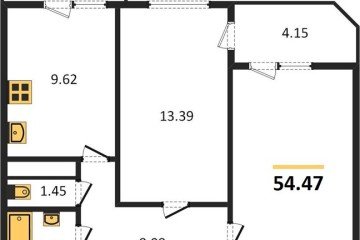 Фото №1: 2-комнатная квартира 59 м² - Берёзовый, мкр. Витаминкомбинат, ул. Целиноградская, 2Ик2