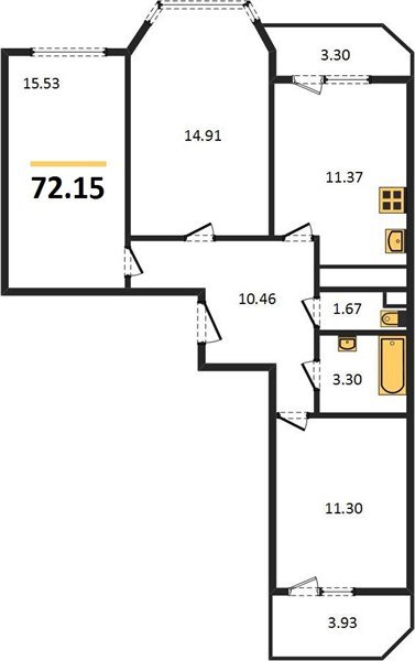 Фото №1: 3-комнатная квартира 77 м² - Берёзовый, Прикубанский внутригородской округ, жилой комплекс Огурцы, мкр. Витаминкомбинат, ул. Целиноградская, 2Ик2