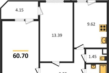 Фото №1: 2-комнатная квартира 60 м² - Берёзовый, мкр. Витаминкомбинат, ул. Целиноградская, 2Ик2