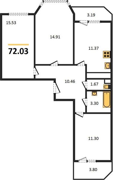Фото №1: 3-комнатная квартира 76 м² - Берёзовый, Прикубанский внутригородской округ, жилой комплекс Огурцы, мкр. Витаминкомбинат, ул. Целиноградская, 2Ик2