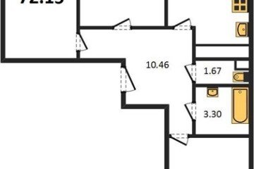 Фото №1: 3-комнатная квартира 77 м² - Берёзовый, мкр. Витаминкомбинат, ул. Целиноградская, 2Ик2