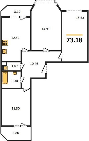 Фото №1: 3-комнатная квартира 77 м² - Берёзовый, Прикубанский внутригородской округ, жилой комплекс Огурцы, мкр. Витаминкомбинат, ул. Целиноградская, 2Ик2