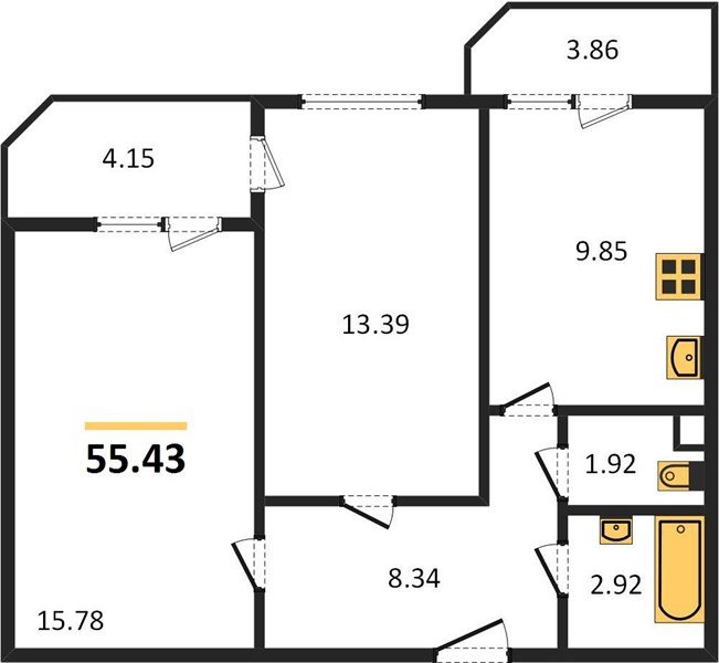 Фото №1: 2-комнатная квартира 61 м² - Берёзовый, Прикубанский внутригородской округ, жилой комплекс Огурцы, мкр. Витаминкомбинат, ул. Целиноградская, 2Ик2