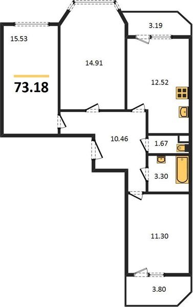 Фото №1: 3-комнатная квартира 78 м² - Берёзовый, Прикубанский внутригородской округ, жилой комплекс Огурцы, мкр. Витаминкомбинат, ул. Целиноградская, 2Ик2