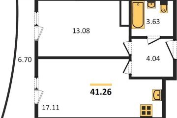 Фото №1: 1-комнатная квартира 46 м² - Берёзовый, мкр. Прикубанский внутригородской округ, 