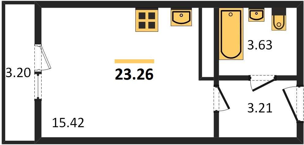 Фото №1: Студия 26 м² - Берёзовый, Витаминкомбинат, мкр. Прикубанский внутригородской округ
