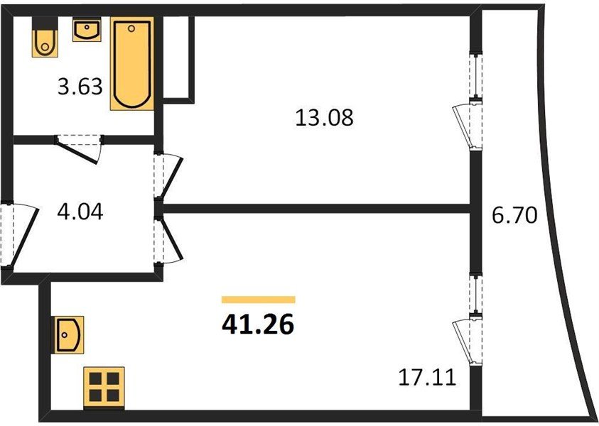 Фото №1: 1-комнатная квартира 45 м² - Берёзовый, Витаминкомбинат, мкр. Прикубанский внутригородской округ