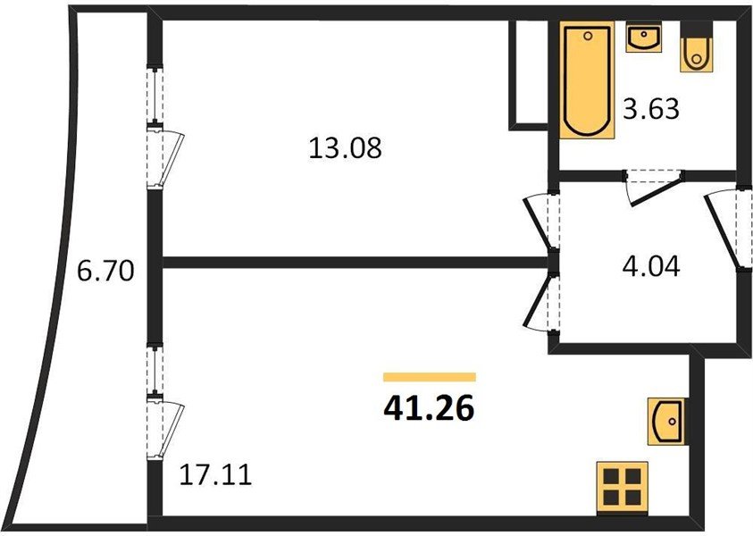 Фото №1: 1-комнатная квартира 45 м² - Берёзовый, Витаминкомбинат, мкр. Прикубанский внутригородской округ