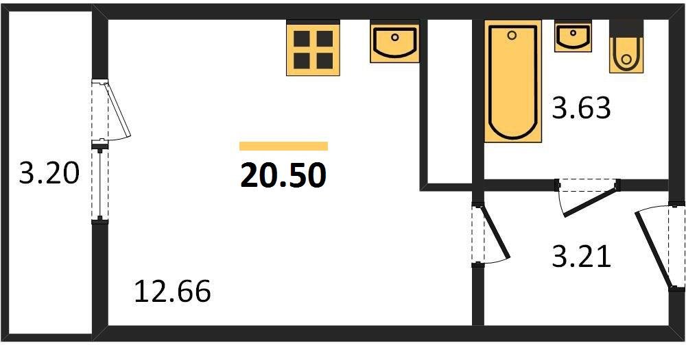 Фото №1: Студия 23 м² - Берёзовый, Витаминкомбинат, мкр. Прикубанский внутригородской округ