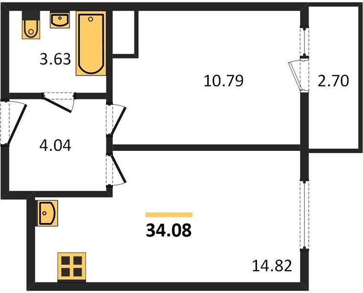 Фото №1: 1-комнатная квартира 38 м² - Берёзовый, Витаминкомбинат, мкр. Прикубанский внутригородской округ