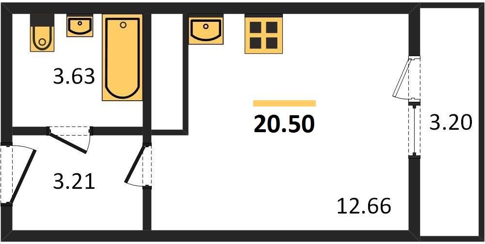 Фото №1: Студия 24 м² - Берёзовый, Витаминкомбинат, мкр. Прикубанский внутригородской округ
