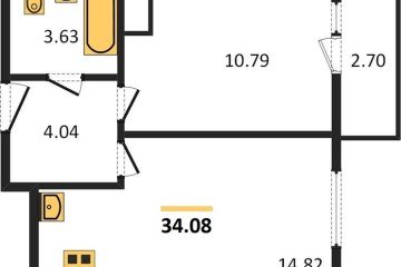 Фото №1: 1-комнатная квартира 38 м² - Берёзовый, мкр. Прикубанский внутригородской округ, 