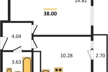 Фото №1: 1-комнатная квартира 38 м² - Берёзовый, мкр. Прикубанский внутригородской округ, 