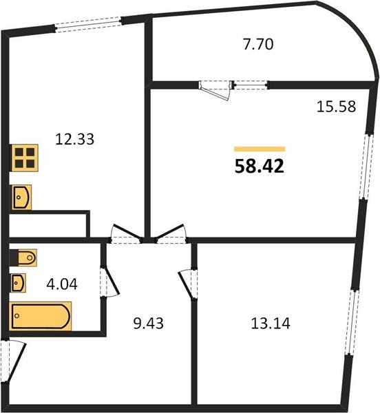Фото №1: 2-комнатная квартира 63 м² - Берёзовый, Витаминкомбинат, мкр. Прикубанский внутригородской округ