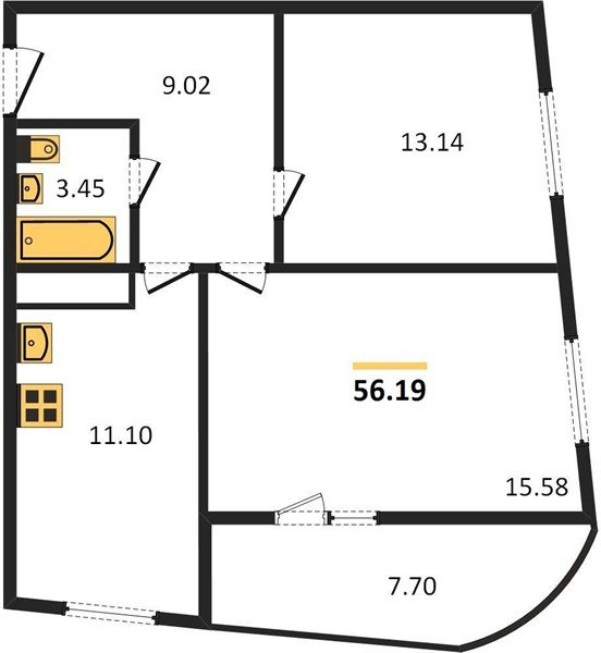 Фото №1: 2-комнатная квартира 61 м² - Берёзовый, Витаминкомбинат, мкр. Прикубанский внутригородской округ