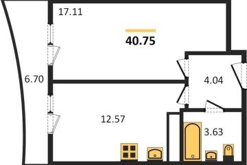 Фото №1: 1-комнатная квартира 46 м² - Берёзовый, мкр. Прикубанский внутригородской округ, 