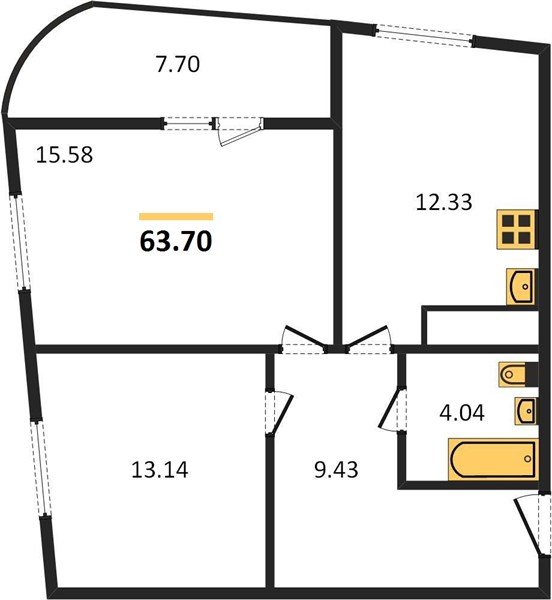 Фото №1: 2-комнатная квартира 63 м² - Берёзовый, Витаминкомбинат, мкр. Прикубанский внутригородской округ