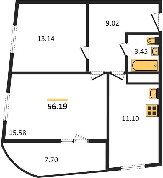 Фото №1: 2-комнатная квартира 61 м² - Берёзовый, Витаминкомбинат, мкр. Прикубанский внутригородской округ