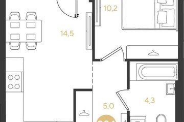 Фото №1: 1-комнатная квартира 37 м² - Краснодар, мкр. Прикубанский внутригородской округ, 