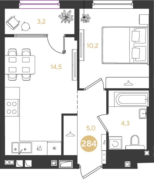 Фото №1: 1-комнатная квартира 37 м² - Краснодар, квартал Самолёт, жилой комплекс Самолёт-7, мкр. Прикубанский внутригородской округ
