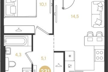 Фото №1: 1-комнатная квартира 37 м² - Краснодар, мкр. Прикубанский внутригородской округ, 
