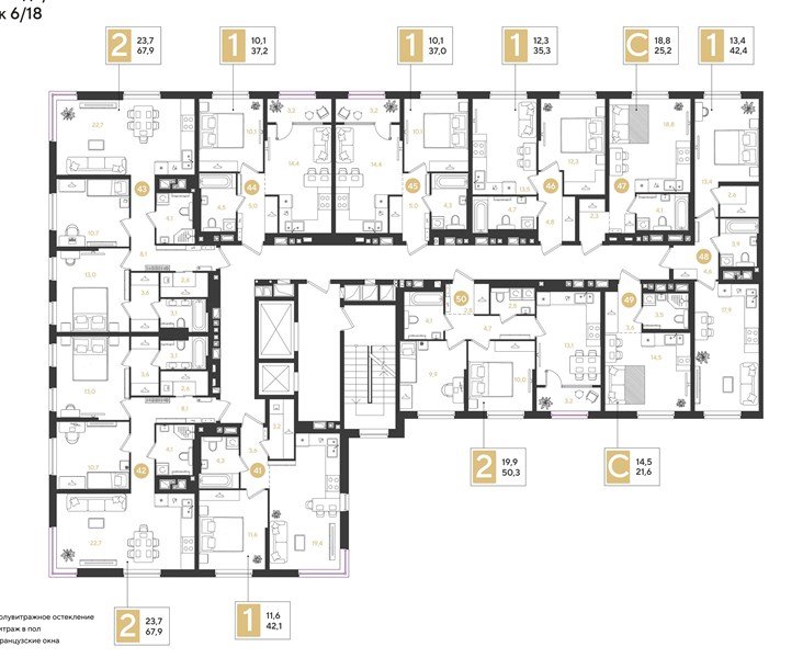 Фото №8: Студия 25 м² - Краснодар, квартал Самолёт, жилой комплекс Самолёт-7, мкр. Прикубанский внутригородской округ