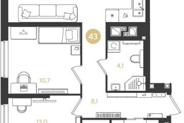 Фото №1: 2-комнатная квартира 67 м² - Краснодар, мкр. Прикубанский внутригородской округ, 