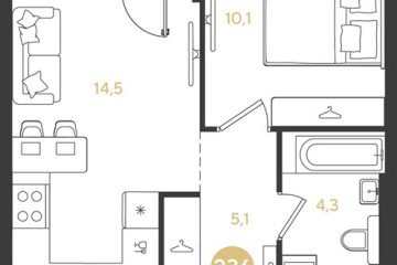 Фото №1: 1-комнатная квартира 37 м² - Краснодар, мкр. Прикубанский внутригородской округ, 