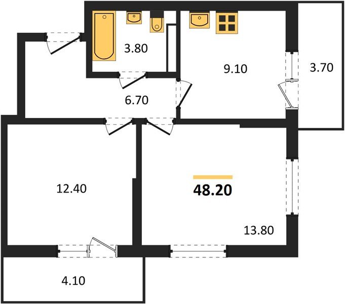 Фото №1: 2-комнатная квартира 48 м² - Краснодар, мкр. Прикубанский внутригородской округ